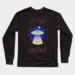 Alien and Cat Long Sleeve T-Shirt